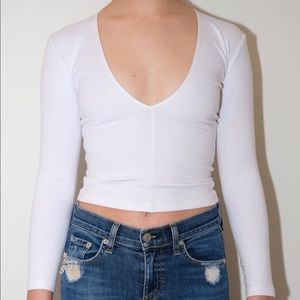 American apparel deep v-neck shirt